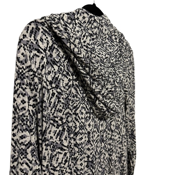 Blue Saks Fifth Avenue Draped Hooded Tunic Sweater Black and Gray with Pockets M - Picture 9 of 10